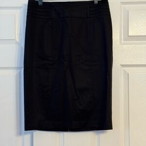 Kenar Black Cotton Spandex Vintage Business Casual Office Pencil Skirt